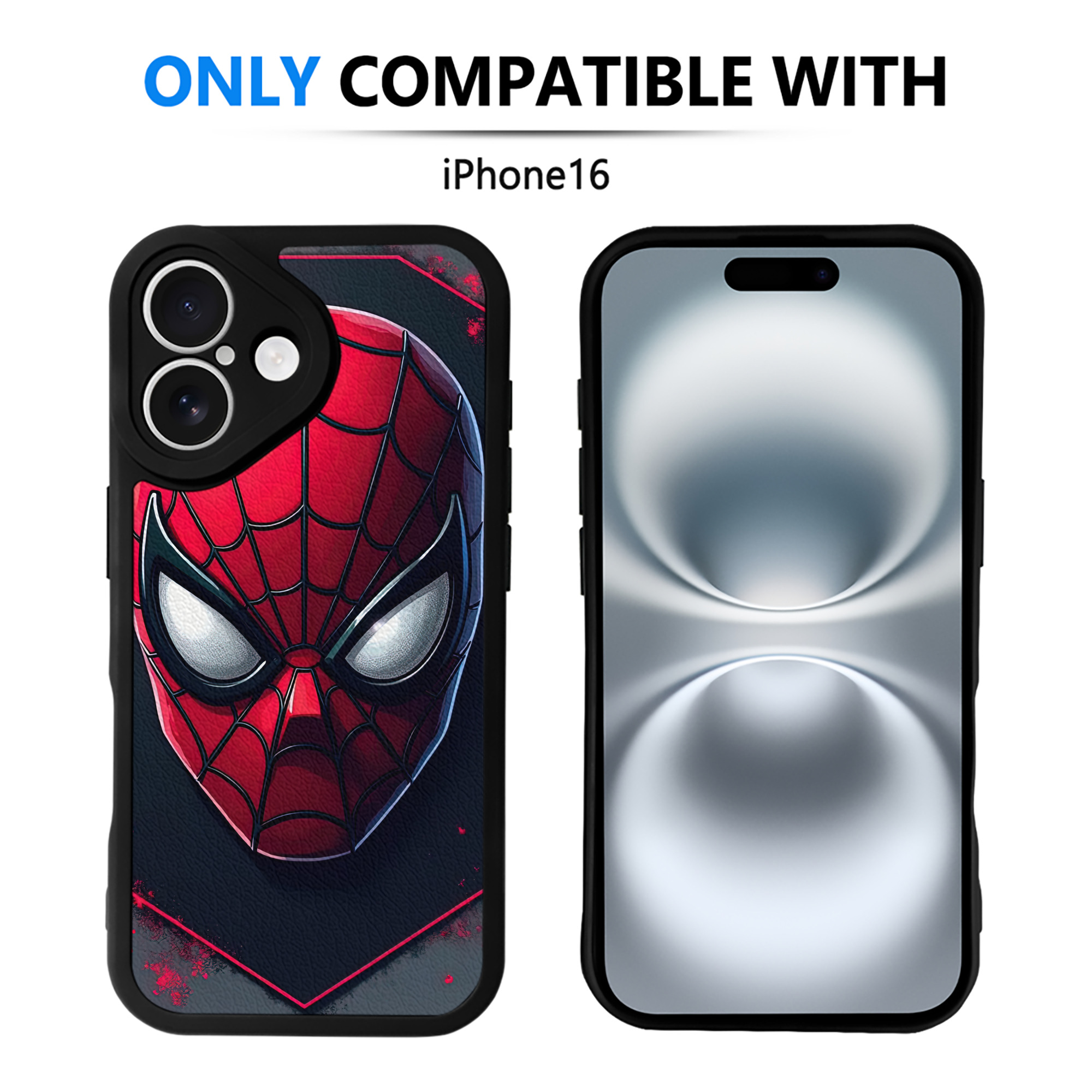 （画像用） Spider Man スパイダーマン 【iPhone 16シリーズ対応】シリコンスマホケース（レザー調） 材質：シリコン